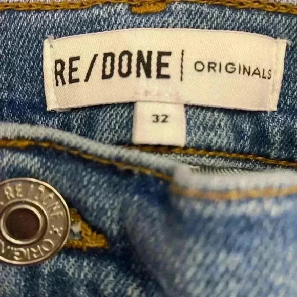 RE/DONE 90s High Rise Ankle Crop Jeans Worn Indigo Size 32 - Picture 6 of 7